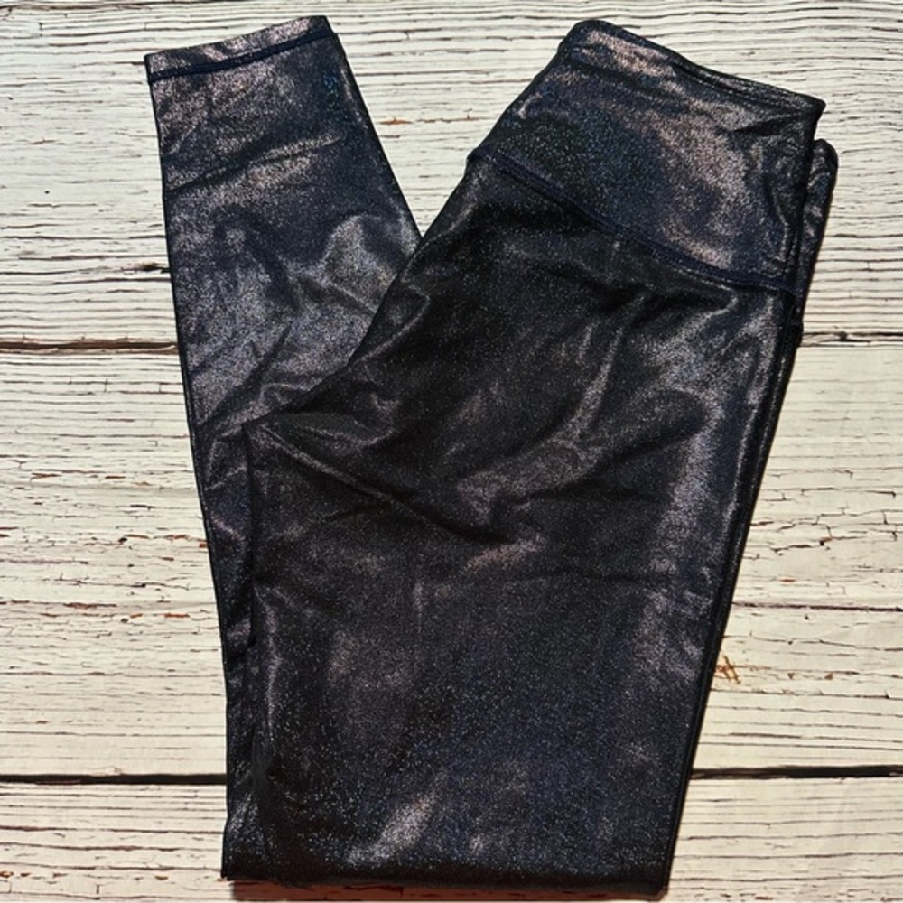 ZYIA Active Blue Twilight Luxe Sparkle Shimmer High Rise Leggings